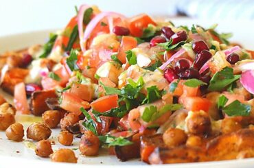 Mediterranean Baked Sweet Potatoes Recipe (Low Calorie, Healthy, Vegan friendly)