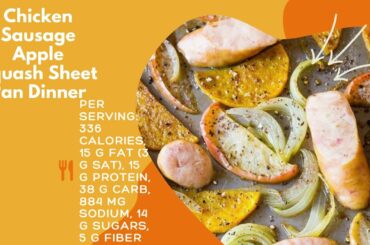 Chicken Sausage Apple Squash Sheet Pan Dinner | Healthy Dinner Recipes | Lose Weight| low calorie