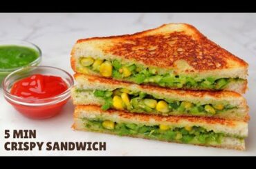 5-Minute Crispy & Cheesy Corn Sandwich For A Quick Breakfast or Snack | Corn Sandwich Recipe