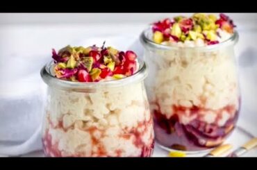 Rose Rice Pudding. Healthy Breakfast Ideas. Fast Breakfast Recipe