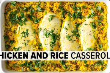 TURMERIC CHICKEN AND RICE CASSEROLE | easy & healthy dinner recipe