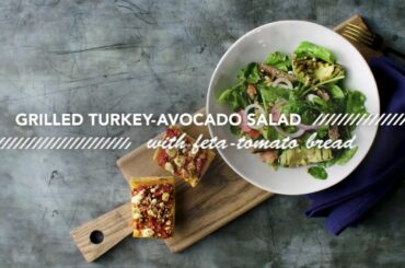 Healthy Food Ideas - Avocado Salad and Feta Tomato Bread