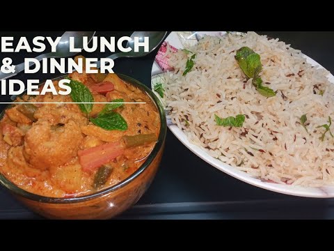 quick & healthy lunch box&dinner ideas|simple mixed vegetable curry|healthy & tasty jeera rice quick & healthy lunch box&dinner ideas|simple mixed vegetable curry|healthy & tasty jeera rice