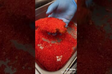 hot cheeto chicken sandwich looks delicious