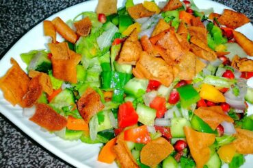 Fattoush easy salad recipe, healthy and easy, Arabic salad