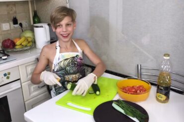 Sportsmen preparing healthy Salad