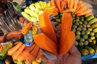 Famous Masala Carrot Healthy Vegetable Salad Carrot, Cucumber, Ambarella of Dhaka City! #BdFood