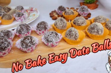 No Bake Easy Date Ball recipe | Healthy Snack & dessert idea | Haleema Baloch