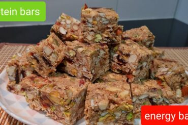 Healthy protein bars Recipe||energy bar for weight loss||Nuts bar||no sugar no jaggery granola bars.