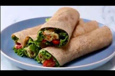 Crunchy Avocado Tuna Wraps. Healthy Snack Recipe. Fast Snack Ideas.