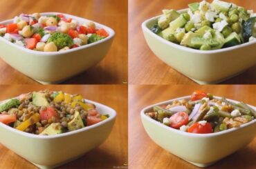 4 Healthy Vegetable Salad Recipes  For Weight Loss | Weight Loss Recipe Ideas | Vegetarian Salads