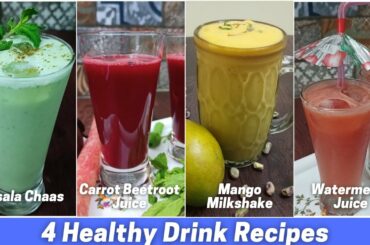 4 Best Healthy Drinks Recipe | Immunity Boosting Drinks | Quick and Easy Healthy Drinks Recipes