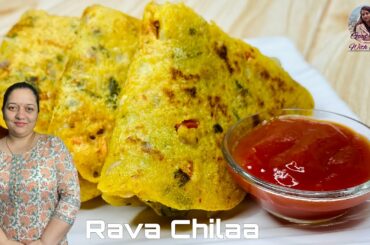 Sooji Cheela Recipe  Instant Veg Rawa Cheela  healthy breakfast recipe