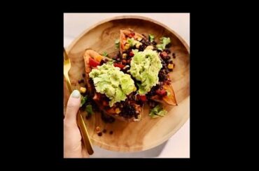 Taco Stuffed Sweet Potatoes. Vegan Healthy Snack Recipe. Vegan Snack Ideas