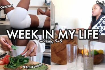 9-5 WORK WEEK IN MY LIFE | WFH, Workouts, Healthy lunch recipes + Dealing w/ Anxiety | Tanicha Rose