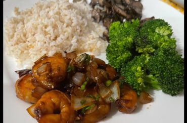 Healthy Dinner Recipe | Brown Rice With Honey Garlic Shrimp & Vegetable Stir Fry | Easy&Quick Recipe