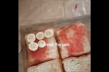 Healthy sandwich jam and banana #healthy sandwich #protein