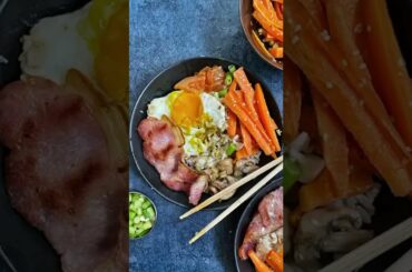 Korean Bibimbap recipe easy - Bibimbap bacon - Bacon recipes for dinner UK - Healthy dinner ideas
