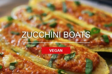 Vegan stuffed zucchini boats recipe | Easy and Healthy