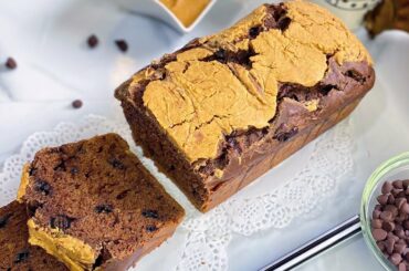 Moist Chocolate Peanut Butter Banana Bread|Healthy Banana Bread