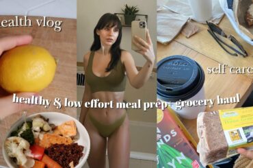day in my life | low effort healthy meal prep recipe, grocery haul, errands, & self care
