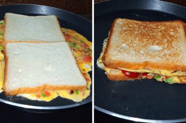 5 Minute Breakfast Recipe | One Pan Cheese Omelette Sandwich |Quick & Easy Breakfast Recipe #Shorts