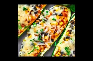 Zucchini Boats Vegetarian Dinner Recipe