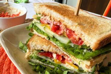 Hummus Veggie Toast | Veg Hummus Sandwich | Sandwich Recipe | Quick Snacks | Gobble