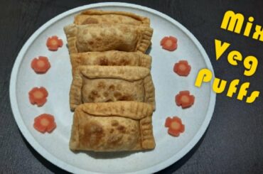 Mixed Veg Puffs - (Veggie Snack)| Healthy Snacks | Veg Starter Recipes