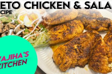 KETO DIET FOR WEIGHT LOSS | HEALTHY GRILLED CHICKEN & SALAD RECIPE | Wajiha’s kitchen