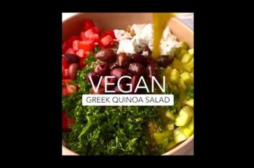 Vegan Greek Quinoa Salad. Vegan Salad Recipe. Healthy Salads Ideas
