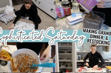 SATURDAY COOK & CLEAN WITH ME 2022 // Healthy Peanut Butter Granola Recipe + All The Cleaning!