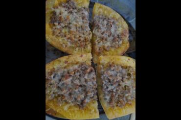 Stuffed Spaghetti Squash Recipe, Easy Healthy Recipes, FatMomNowFit, Meal Prep