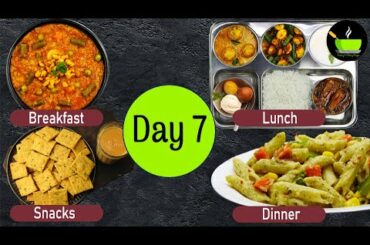 One-Day Meal Plan | Breakfast Lunch And Dinner Plan | Healthy Indian Meal Plan Day - 7 | Easy Recipe