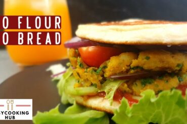 Burger recipe | No Bread No Flour| Healthy junk food recipe | Healthy burger  | EasyCookingHub