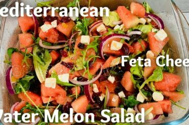 Mediterranean Watermelon Feta Cheese Weight loss Salad recipe| Healthy, Easy Water Melon Salad
