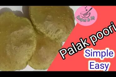palak poori l spinach poori l Healthy breakfast recipe