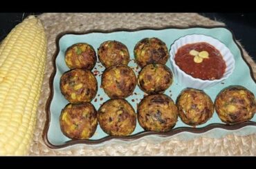 Non Fried Cheese Corn Balls/ Healthy Snack Recipe