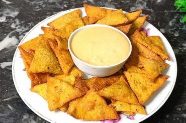 Nachos Recipe | Homemade Nachos With Cheese Sauce | Corn Snacks | Healthy Snack Recipes|My Cookbook