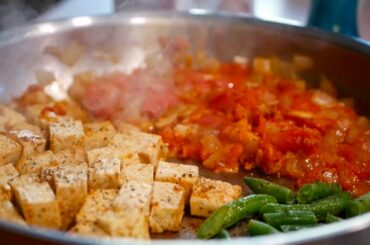 Healthy Breakfast Recipe | Tofu with Tomatoes And Balsamic Vinegar | Asian & Mediterranean Kitchen