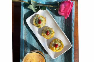 Mini Frittatas. Bake @350F for 15 minutes . Easy and Healthy breakfast recipes .(Part - 2)
