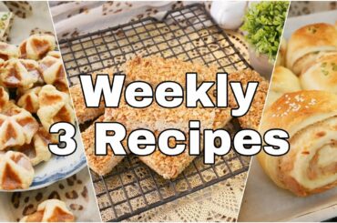 Weekly 3 Recipes Mini Waffle, Waffle Ball,Healthy Granola Bars,Tuna & Mayonnaise Bread