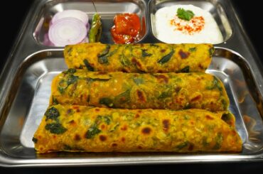 Methi Paratha Recipe - Authentic Method - Healthy Breakfast Recipe - Methi Thepla