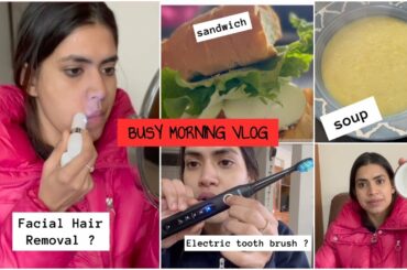 Morning Routine | Facial hair removal, skincare, healthy recipes | Agaro Cosmic Toothbrush & flosser