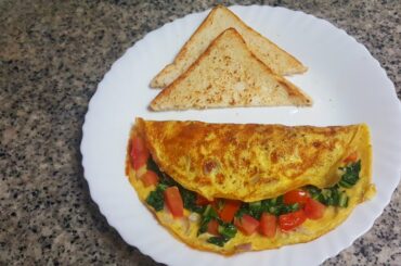 Spinach Omelette | healthy weight lose recipe | 10 minutes breakfast | lose weight | #FoodFlavours