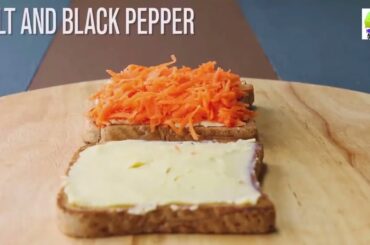 Simple Healthy Sandwich breakfast Recipe 1 - Carrot Hummus Sandwich