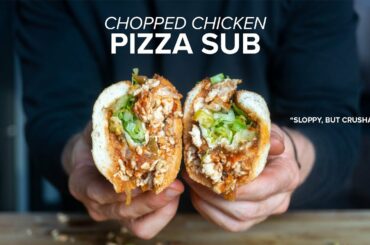 A quick and healthy(-ish) Chopped Chicken Pizza Hoagie