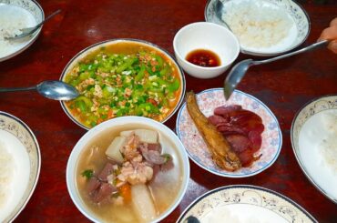 Fried Gourd With Egg& Fresh Shrimp And Radish Soup - Yummy And Healthy Lunch