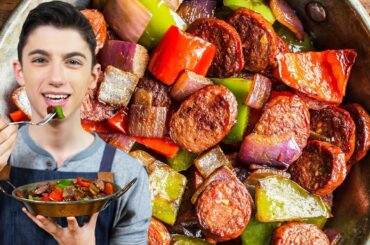 QUICK SAUSAGE & PEPPERS - FOUR INGREDIENTS DINNER RECIPE | Eitan Bernath