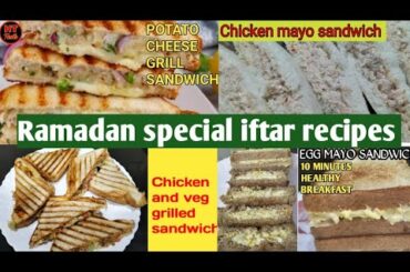 4 Delicious sandwich recipes @ Healthy taste. Ramadan special iftar recipes. Lunch Box recipes.